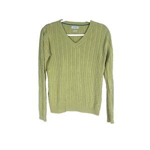 Vintage Y2K Womens Medium Cable Knit Sweater Retro Preppy Academia Fisherman